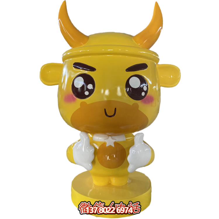 可愛(ài)小牛犢子卡通雕塑