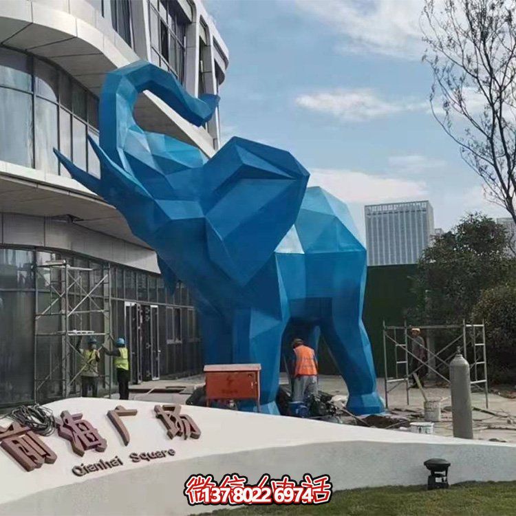 幾何雕塑大象，裝點商場、戶外廣場