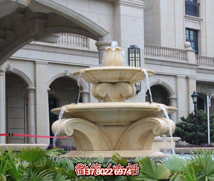 歐式風(fēng)格大理石噴泉雕塑，美化酒店、廣場(chǎng)、景觀