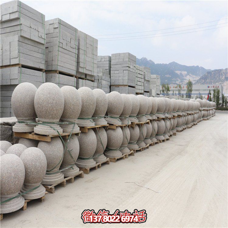 芝麻白花崗巖路障，安全擋車，雅觀景觀