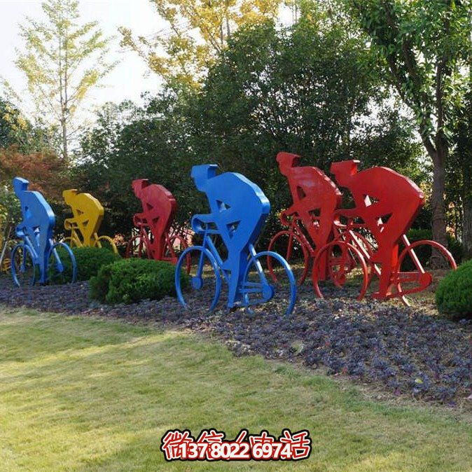 不銹鋼剪影賽車擺件，點綴公園草坪