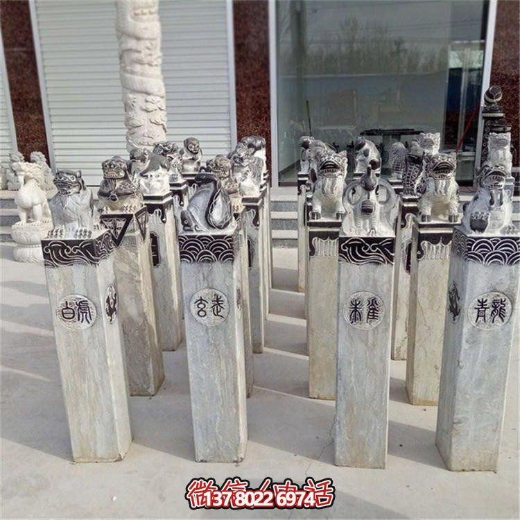 精美大理石雕塑，辟邪鎮(zhèn)宅，拴馬樁大型裝飾