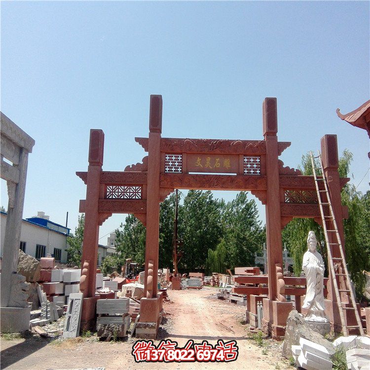 仿古雕塑擺件，青石大理石裝飾門樓牌樓牌坊村口