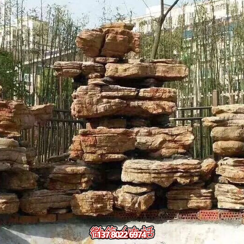 小區(qū)庭院千層石奇石假山 小區(qū)庭院千層石奇石假山