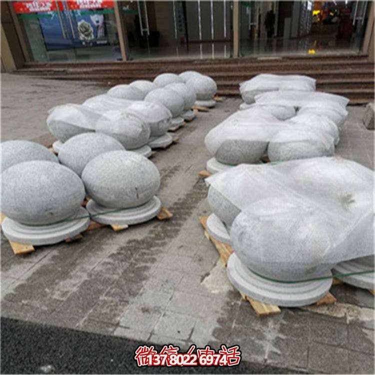 花崗巖芝麻白廣場道路交通擋車擋路阻車圓球、景觀石