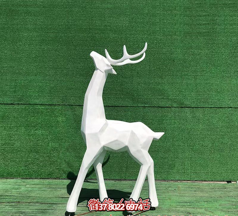 玻璃鋼幾何戶(hù)外公園梅花鹿雕塑
