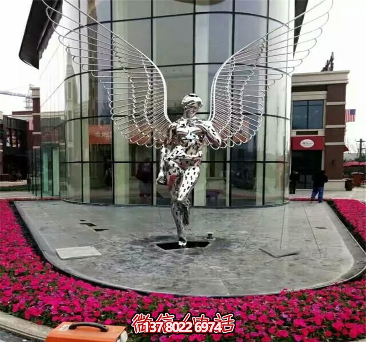 城市廣場(chǎng)擺放鏤空不銹鋼天使雕塑 城市廣場(chǎng)擺放鏤空不銹鋼天使雕塑