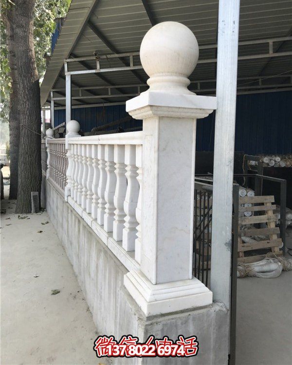 別墅庭院漢白玉陽(yáng)臺(tái)樓梯花瓶柱護(hù)欄景觀雕塑