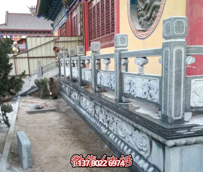 寺廟臺階青石仿古建筑防護(hù)欄桿 寺廟臺階青石仿古建筑防護(hù)欄桿