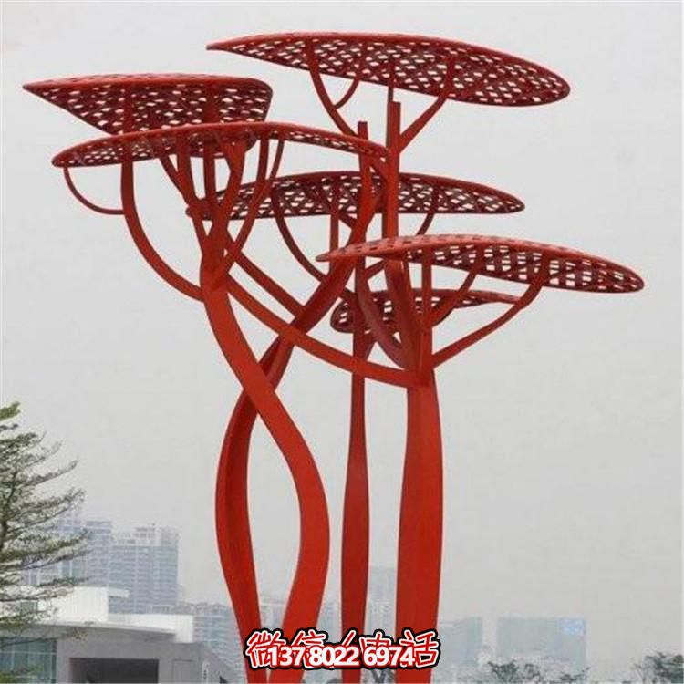 不銹鋼樹，抽象樹形雕塑