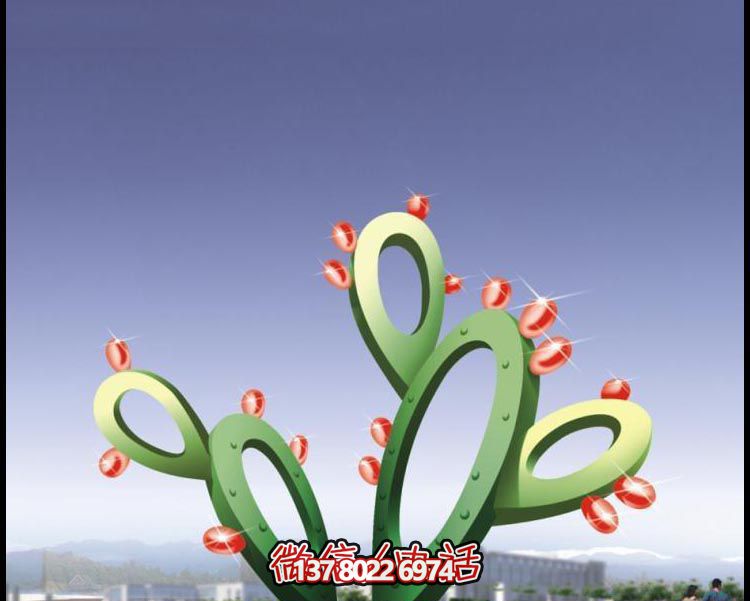 景區(qū)廣場景觀不銹鋼仙人掌雕塑