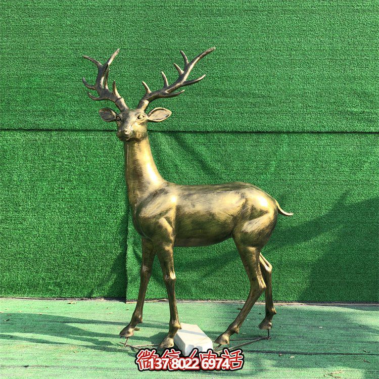 玻璃鋼仿銅鹿，梅花鹿