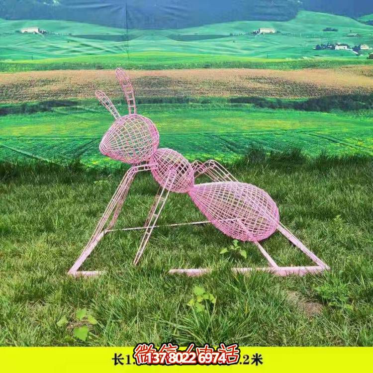 不銹鋼鏤空螞蟻雕塑公園綠地景觀動(dòng)物雕塑