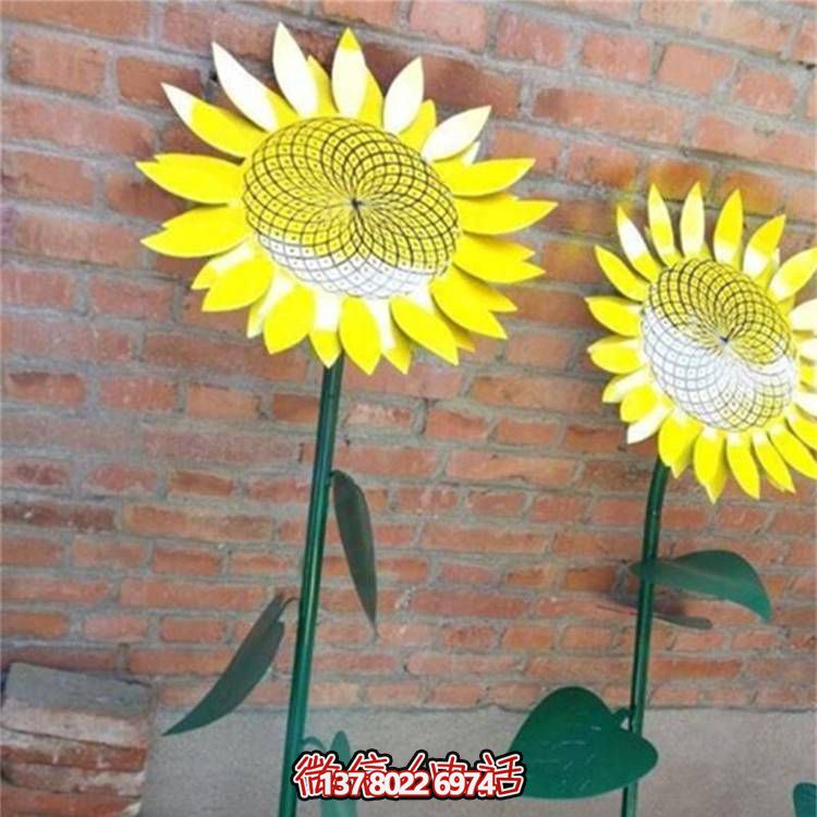 不銹鋼噴漆向日葵雕塑園林?jǐn)[件