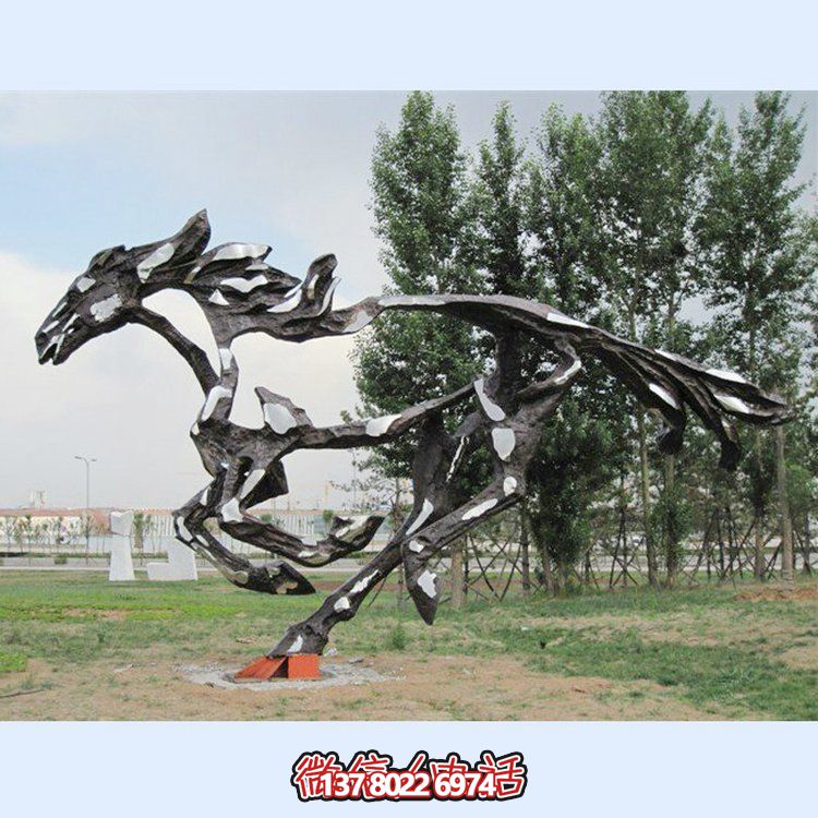 不銹鋼鏡面抽象園林戶(hù)外動(dòng)物景觀