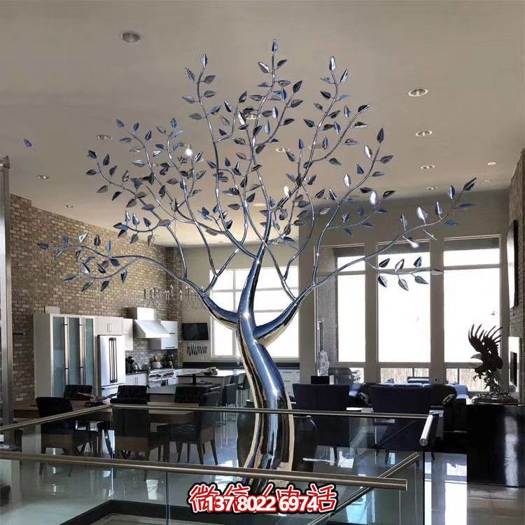 公園不銹鋼蘑菇水景觀雕塑庭院室內(nèi)裝飾金屬不銹鋼樹(shù)擺件