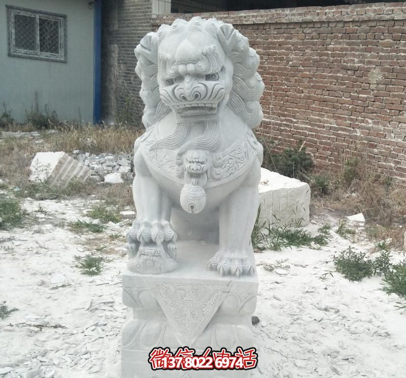 公園景區(qū)漢白玉石雕大型仿真動物獅子雕塑