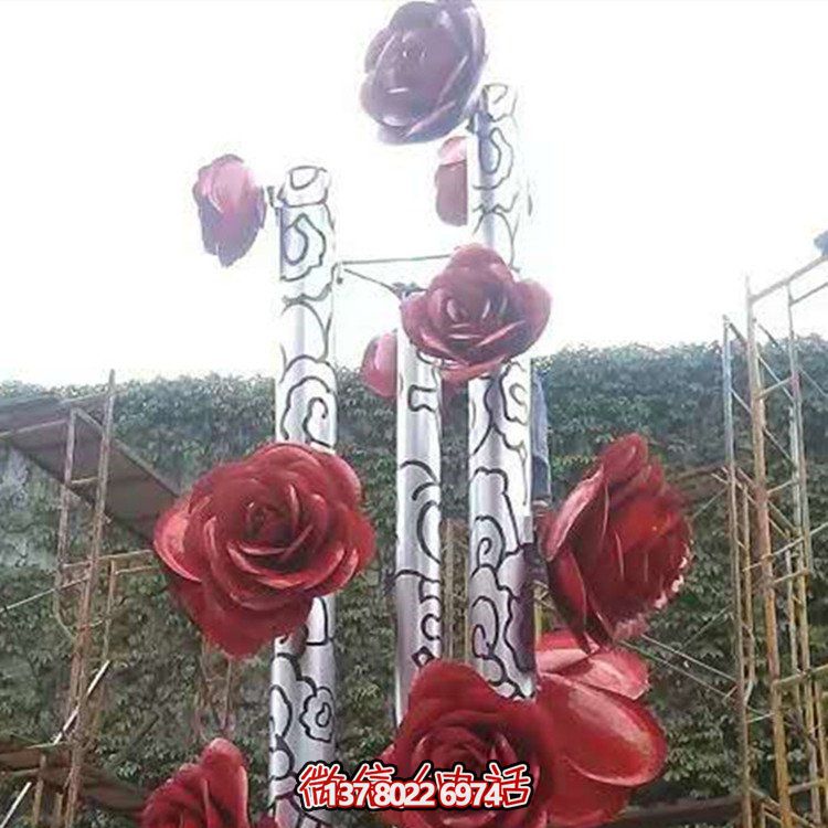 戶(hù)外大型創(chuàng)意不銹鋼花朵雕塑擺件