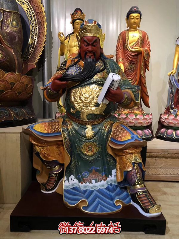 玻璃鋼彩繪大型寺廟景觀關(guān)公雕塑 玻璃鋼彩繪大型寺廟景觀關(guān)公雕塑