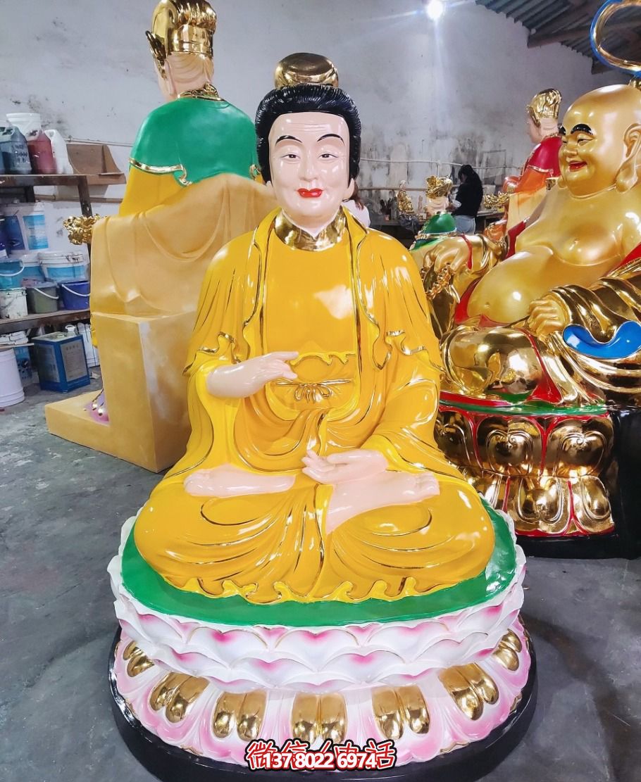 寺廟景區(qū)玻璃鋼樹(shù)脂彩繪蠶神娘娘雕塑