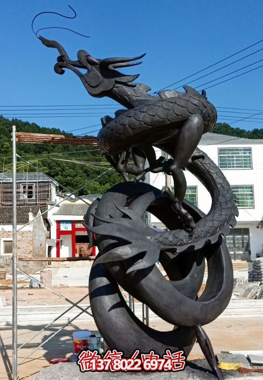 園林戶(hù)外玻璃鋼仿銅創(chuàng)意龍雕塑